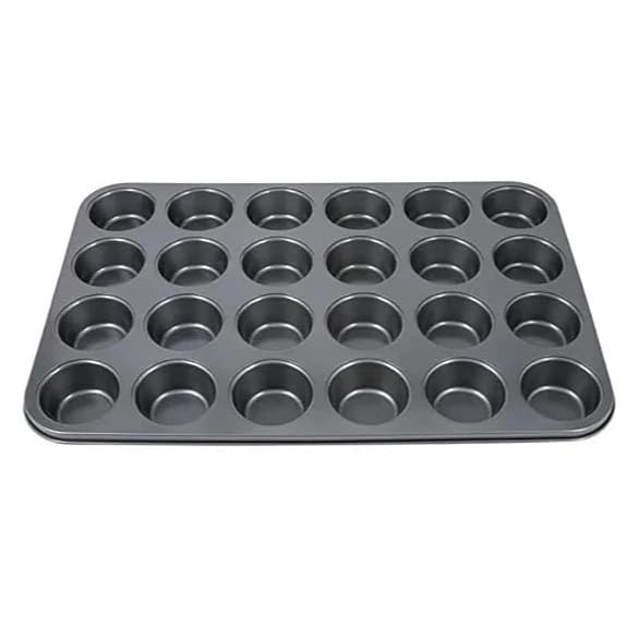 Round 24 Big Slots Teflon Coated Muffin Mould (Slot Size: 5x2cm)