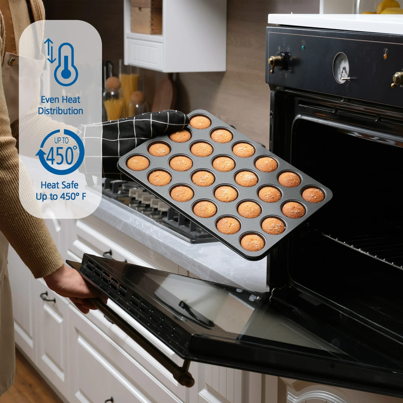 Round 24 Big Slots Teflon Coated Muffin Mould (Slot Size: 5x2cm) — view 4