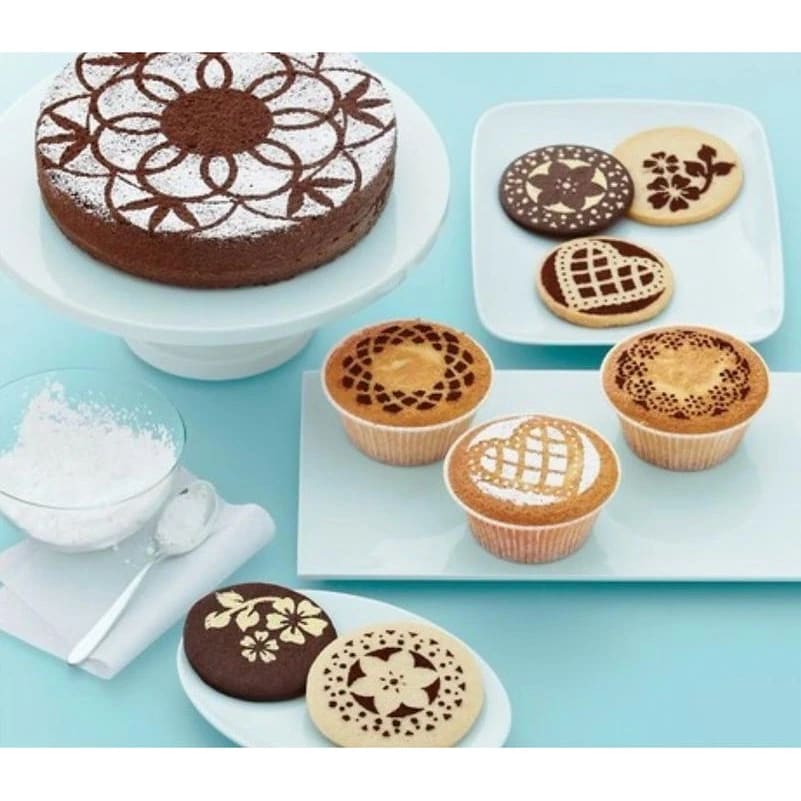 Assorted Cake + Cup Cake Design Stencil Paper — view 3