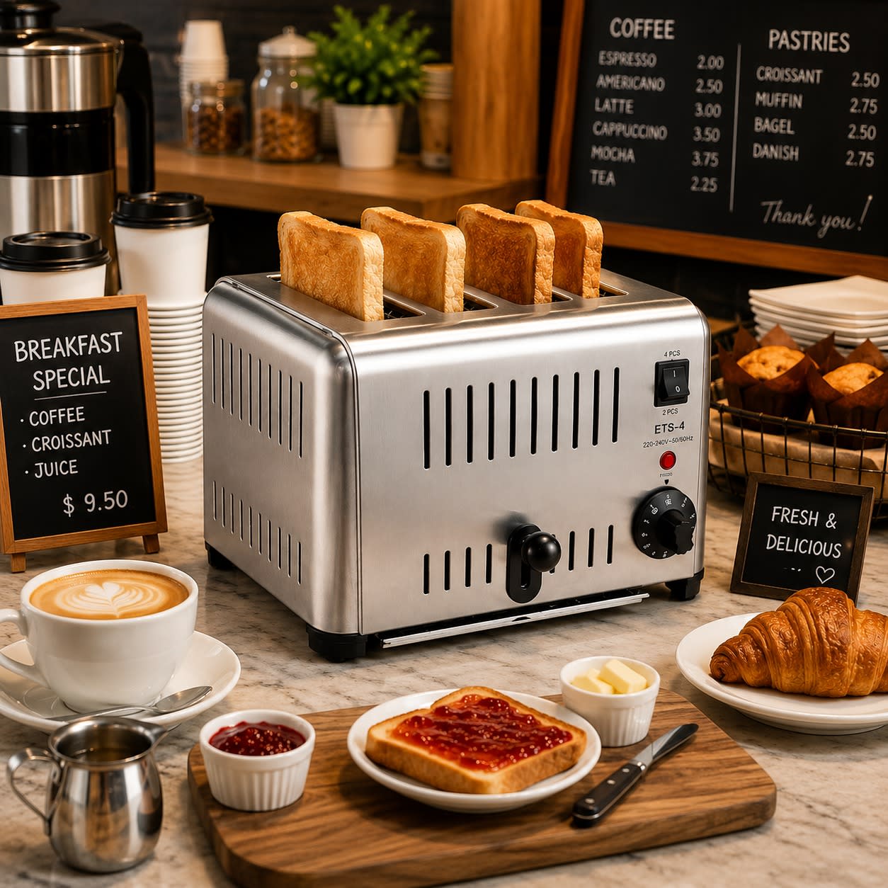 Electric Commercial 4 Slice Heavy Pop-Up Toaster — view 5