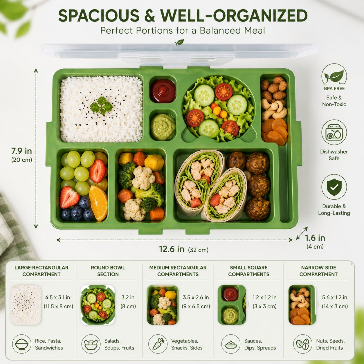 Green Bento Box with Transparent Lid — view 2