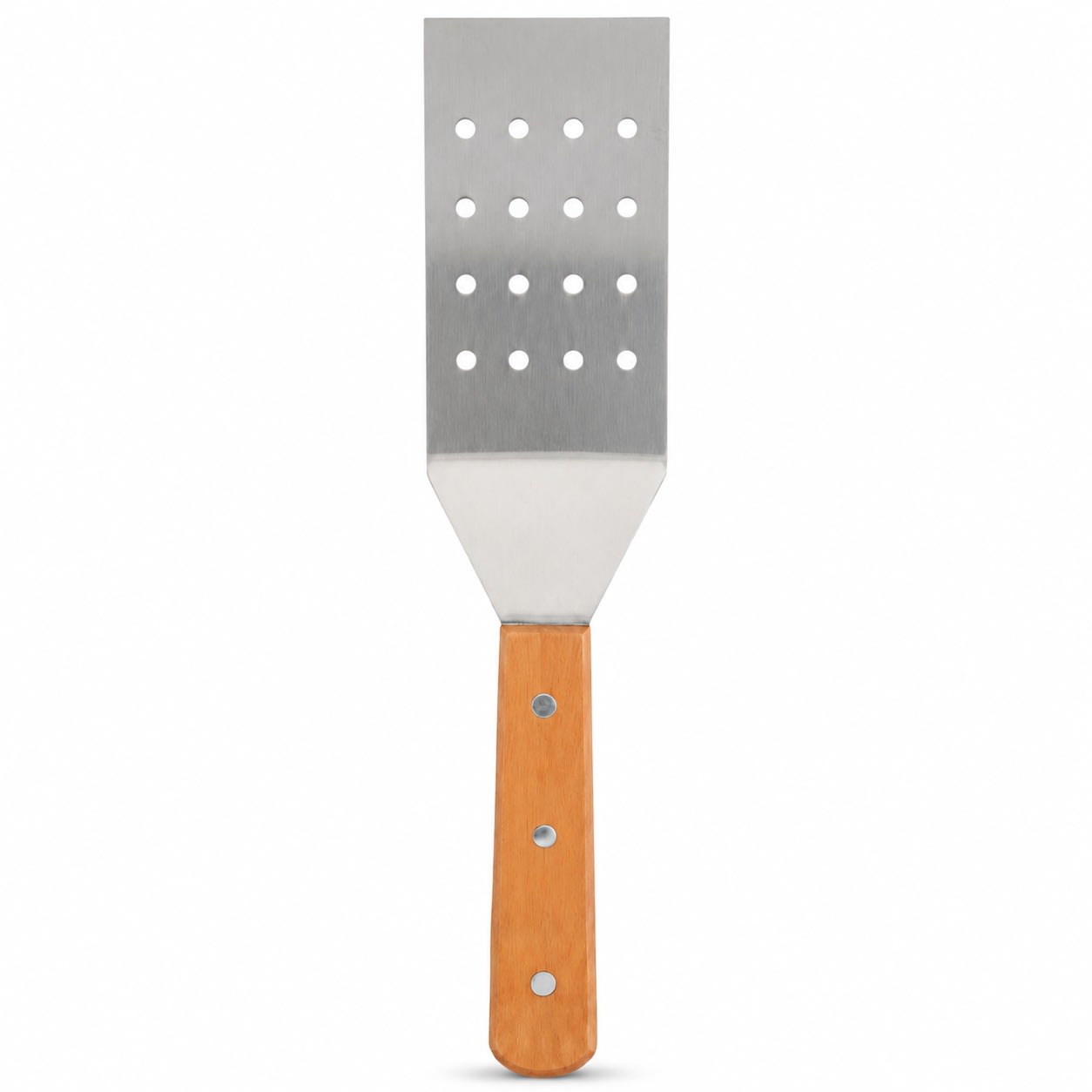 Wooden Flat Handle SS Rectangle Lifter with Holes Big - No.69 — view 7