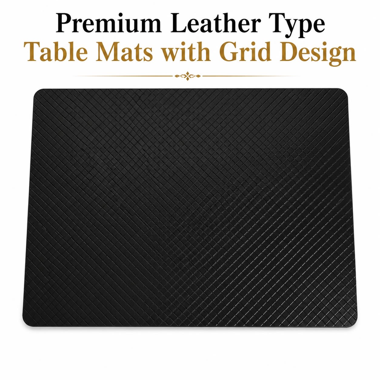 Premium Leather Type Table Mats with Grid Design
