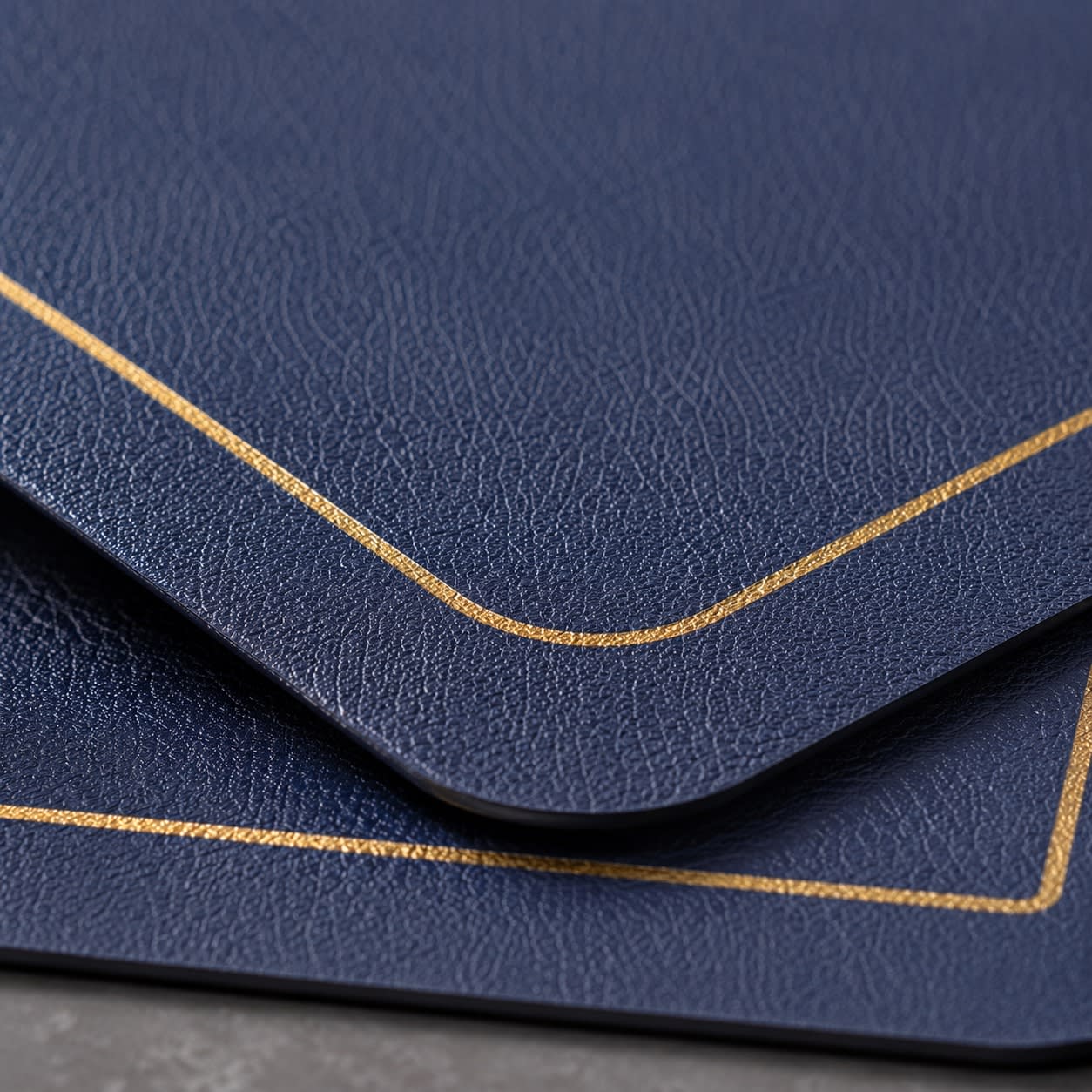 Premium Leather Type Table Mats with Golden Border - (Quantity: 6pcs) — view 3