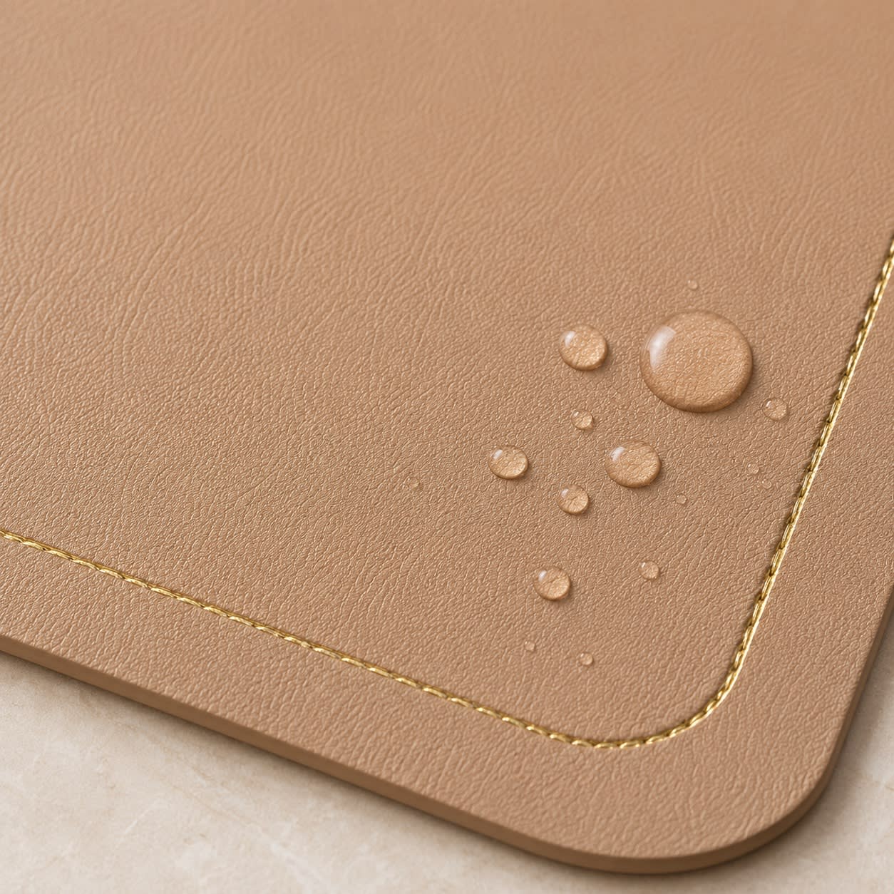 Premium Leather Type Table Mats with Golden Border - (Quantity: 6pcs) — view 7