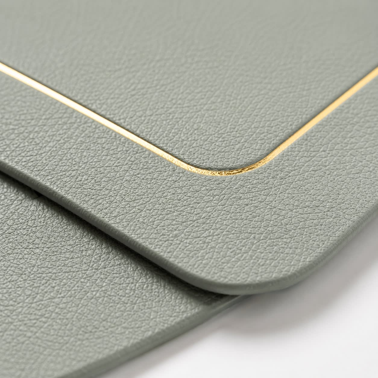 Premium Leather Type Table Mats with Golden Border - (Quantity: 6pcs) — view 6