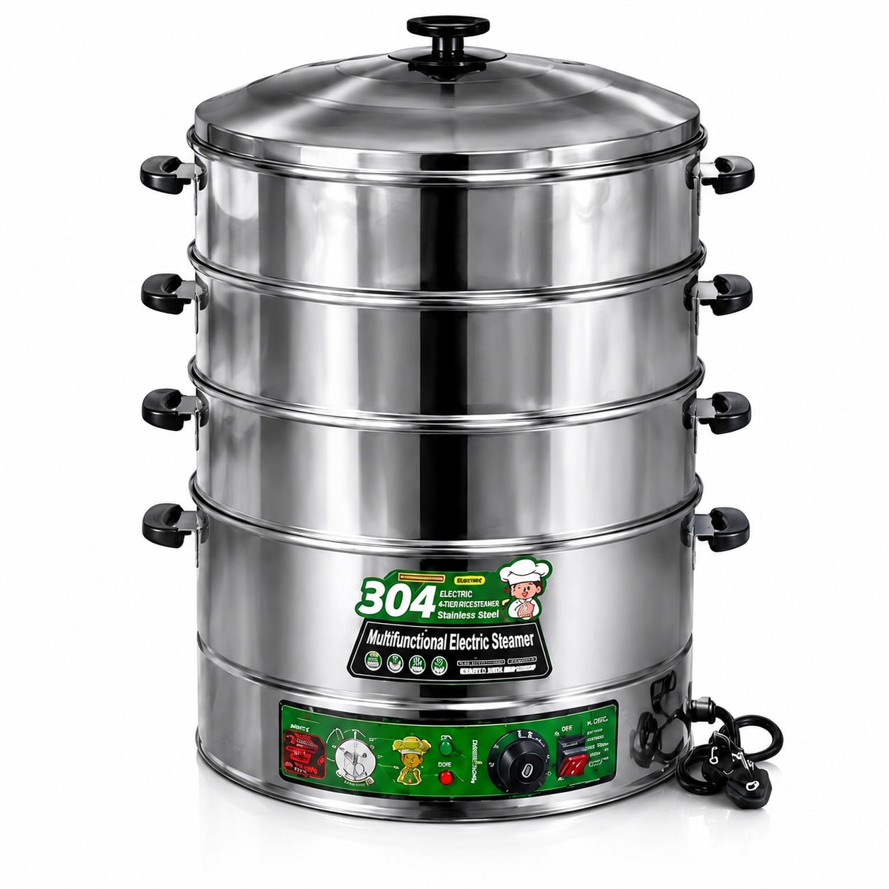 Electric 4-Tier Corn / Momo / Rice Steamer - 47cm — view 2