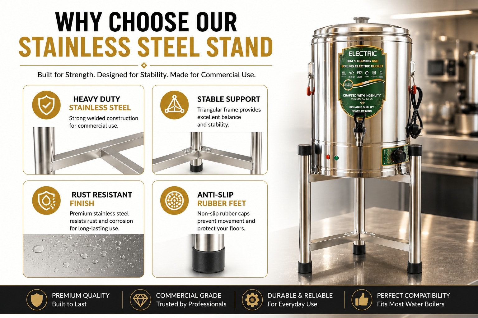 Stand for Electric Water Boiler - 30cm — view 2