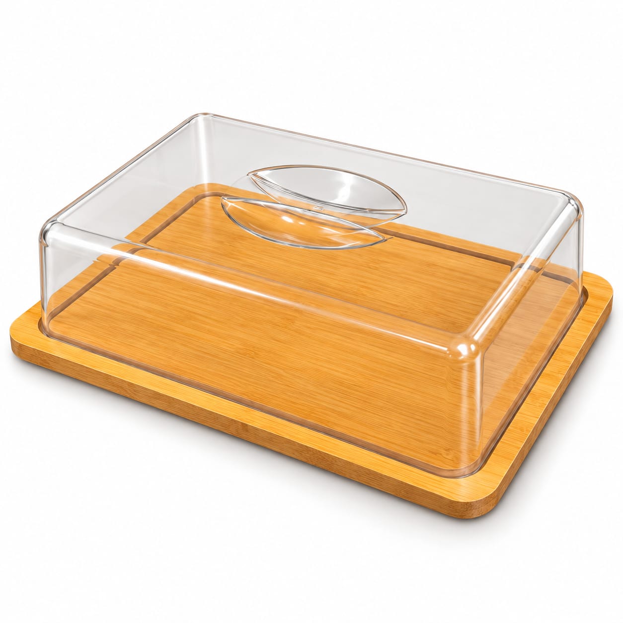 Wooden Bamboo Base + Acrylic Lid SET - Rectangle 24 x 18.5 x 7.5cm — view 1