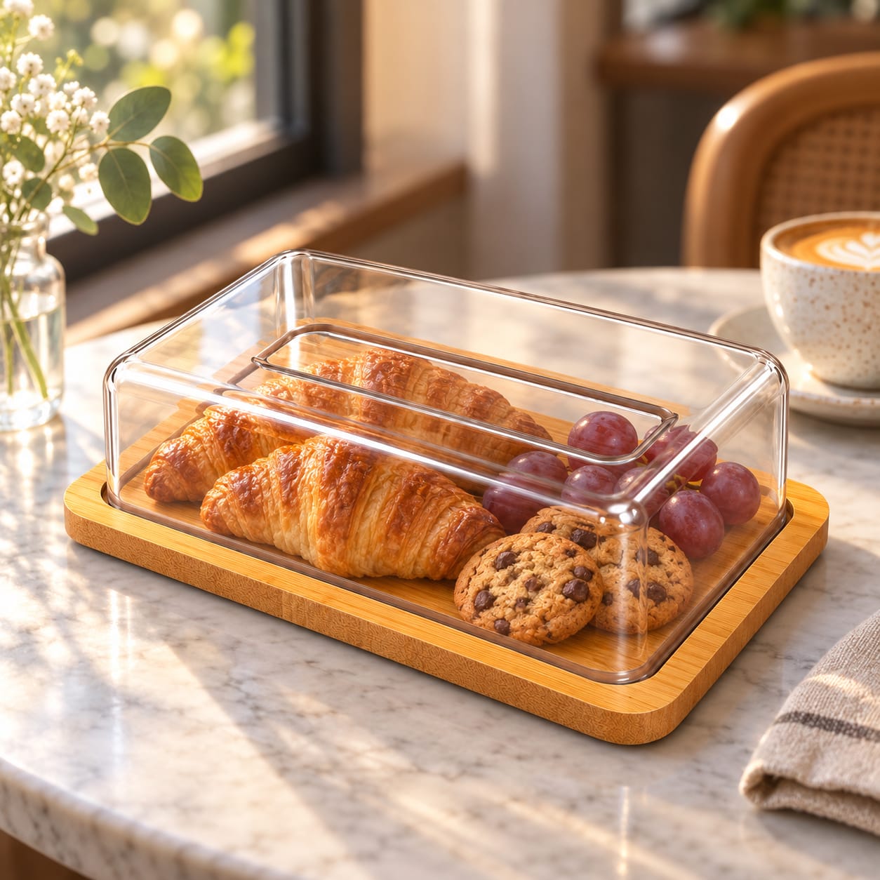 Wooden Bamboo Base + Acrylic Lid SET - Rectangle 19 x 12.5 x 6cm — view 2
