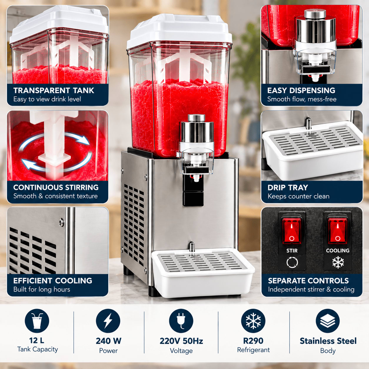 Electric Premium Cold Juice Dispenser - Single 16L — view 4