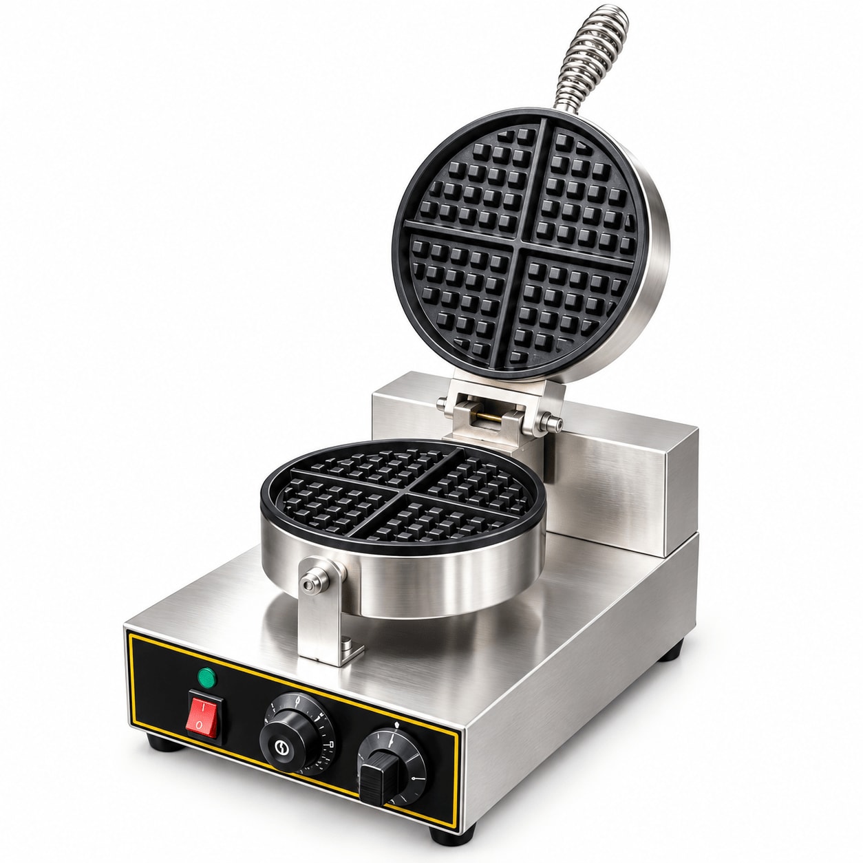 Electric Heavy Duty Round Waffle Maker - Single Plate (Black Panel) — view 1