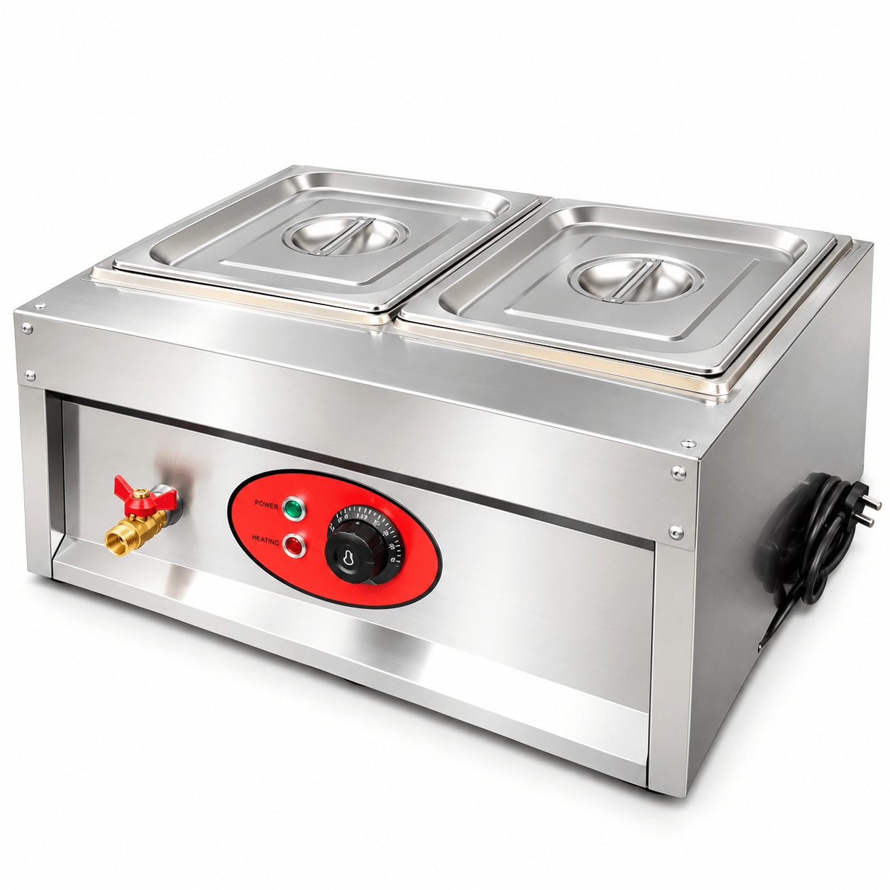 Electric Bain Marie without Glass - 2 Compartments (2 GN Pans of 1/2 150mm ~ 8.5L/Pan) — view 1