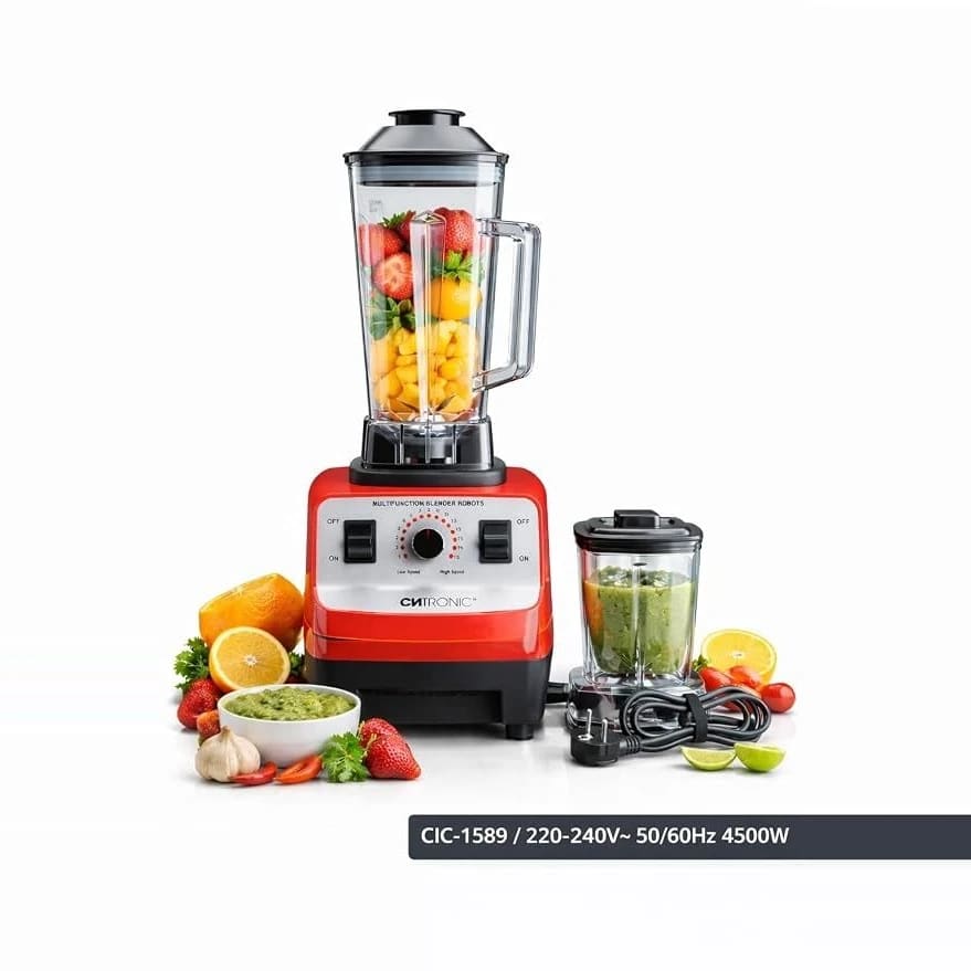Electric Commercial Blender 4500W with 2000ml Jar + Extra 700ml Jar - Red - New Model — view 3