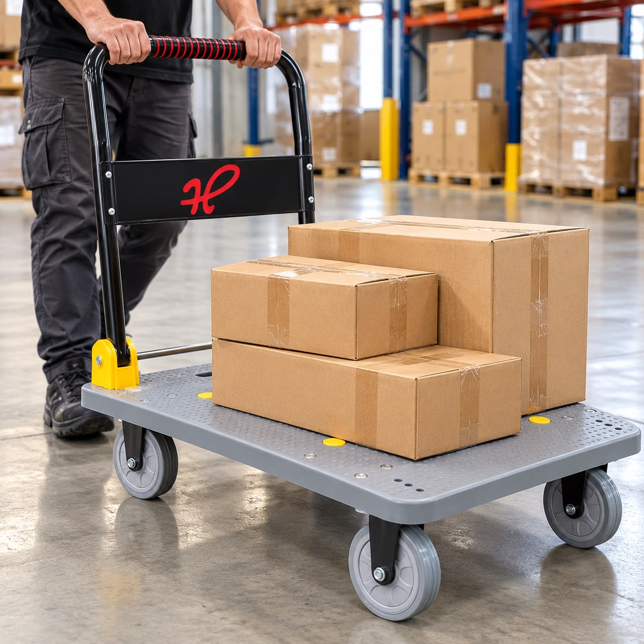 Premium Fibre Foldable Grey Cart Trolley - Big | 90 x 60 cm — view 2