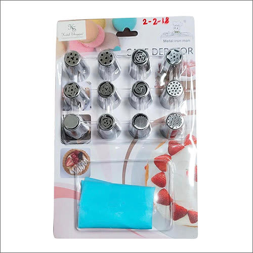 SS Russian Nozzle 12pc with Silicon Piping Bag