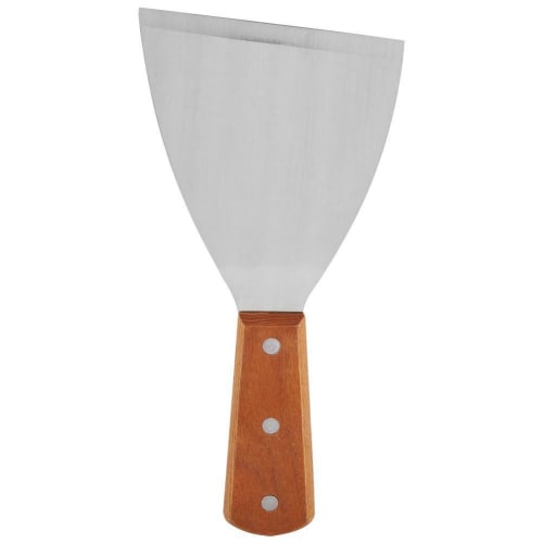 Wooden Flat Handle SS U Shaped Cross Angled Scrapper - No.32