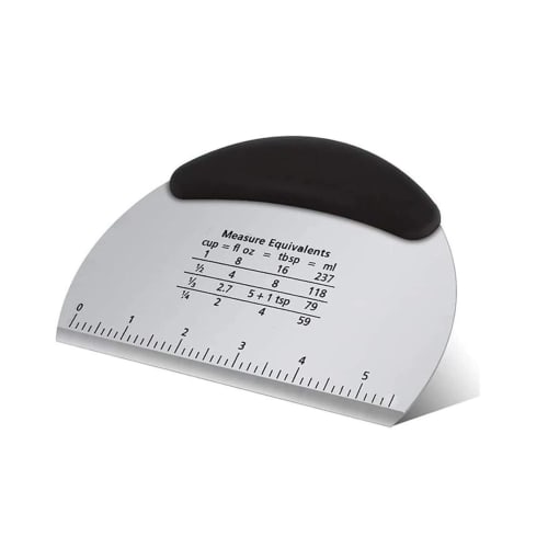 SS Dough Pastry Cutter with Measuring Scale - Black