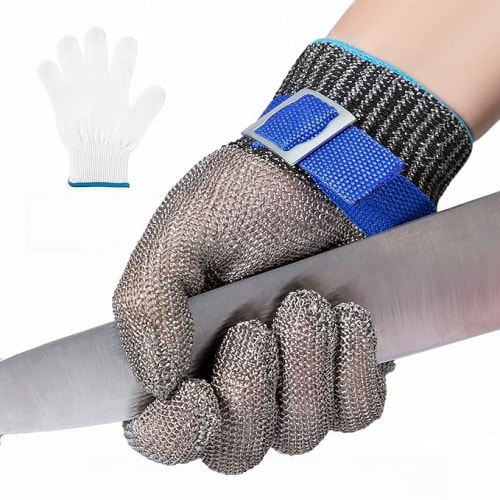 Metal Wired Cut Resistant Prodective Hand Gloves XL