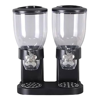 Plastic Black Cereal Dispenser - Double 3.5L + 3.5L