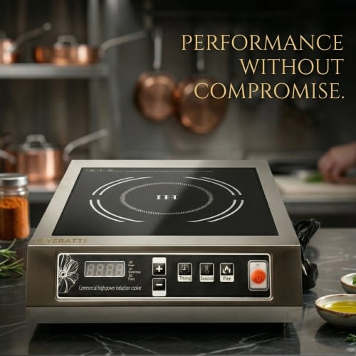 Veratti Full SS Premium Induction - K1 | 3500W | Square | Flat Base | Switch Model