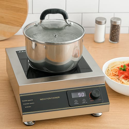 Veratti Full SS Premium Induction - K8 | 5000W | Square | Flat Base | Touchscreen + Switch Model