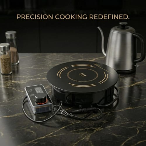 Veratti Full Black Body Induction - 288(C06) | 2500W | Round | Flat Base | Removable Adapter & Touchscreen + Knob Model
