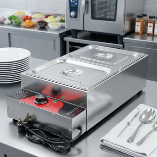 Electric Bain Marie without Glass - 2 Compartments (2 GN Pans of 1/2 150mm ~ 8.5L/Pan)