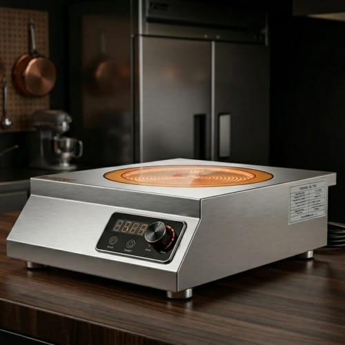 Veratti Electric Infrared Induction - T3PT | 5000W | Square | Ceramic Top | Flat Base | Touchscreen + Knob Model