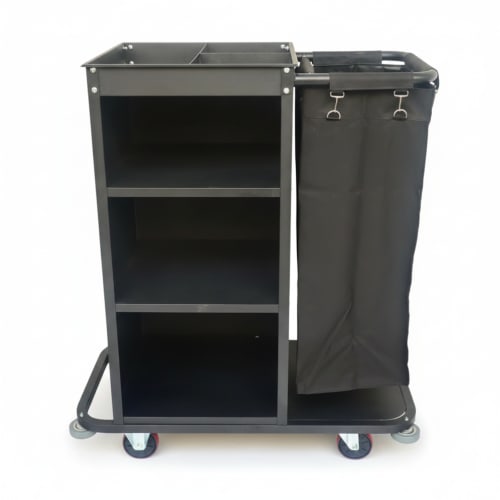 MS Black Housekeeping Trolley - Half Size with One Sided Plain Bag