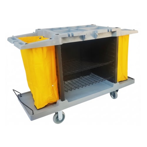 ABS Fibre Housekeeping Trolley - Full Size with Two Sided Yellow Bags