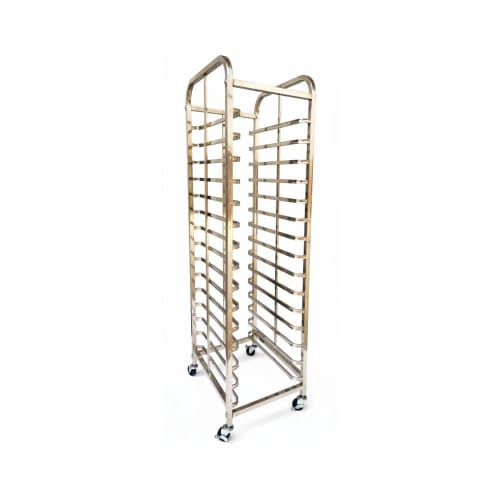 SS Baking Tray Trolley with 15 Slots & Lockable Wheels
