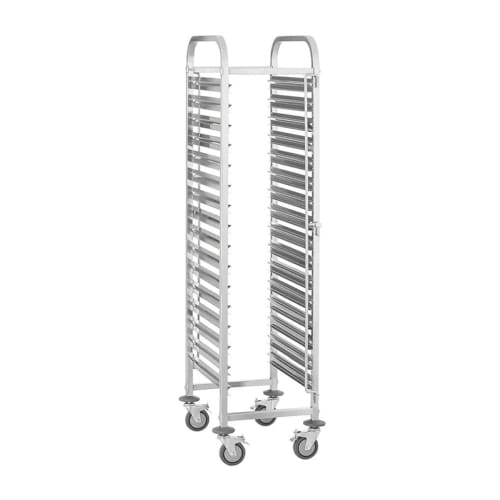SS GN Pan Trolley with 15 Slots & Lockable Wheels