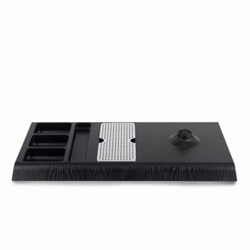 Electric ABS Tray with Straw, Sachet Holder & Inbuilt Socket for Kettle Heating