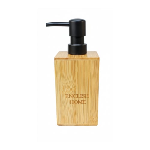 Wooden Bamboo Liquid Soap/Sanitizer Dispenser with Black Cap - 250ml