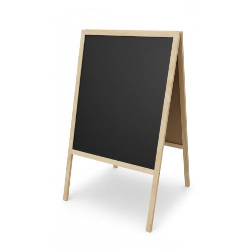 Wooden Double Sided Writing Board with Chalk, Marker & Duster - 1 Side Chalk + 1 Side Marker Writing Options