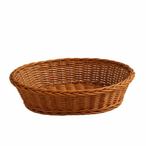 Lite Oval Shaped Polyrattan Basket - Big — Walnut Brown