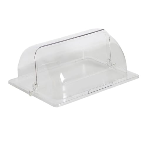 PC Transparent Rectangle Roll Top Lid — Half Size