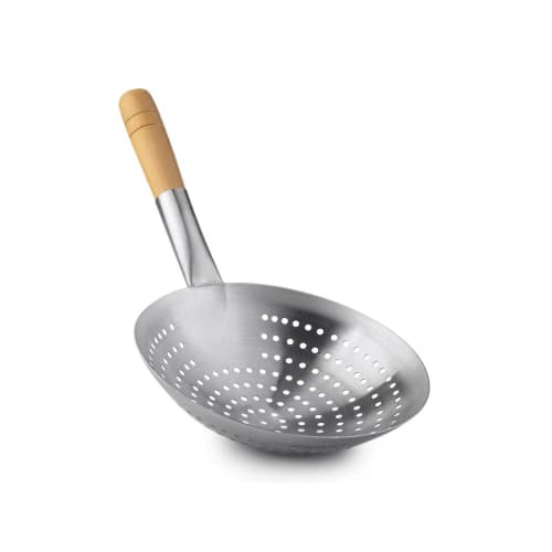 Wooden Handle SS Rice Strainer — 28cm