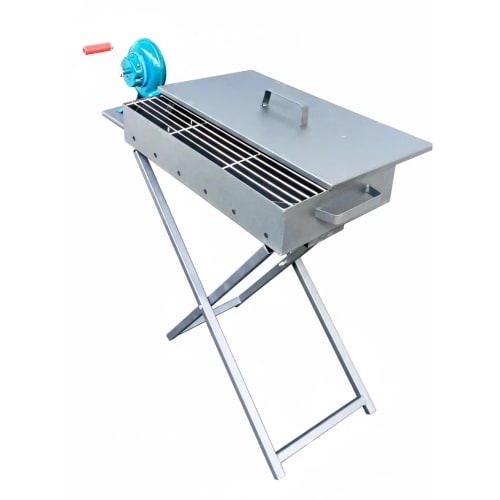 MS Rectangle Barbeque Grill with Lid & Premium Blower — Big