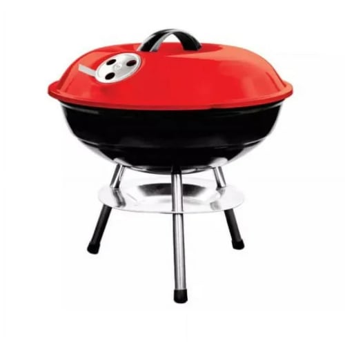 MS Red Top Round Barbeque Grill with Stand & Wheels (Grill Area: 35cm Diameter - Small)