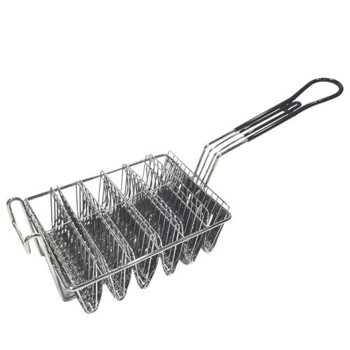SS V Shaped Taco Fry Basket — 6 Slot
