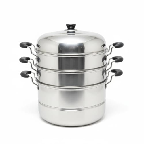 SS 3 Layers Manual Corn/Momo/Rice Steamer — 32cm