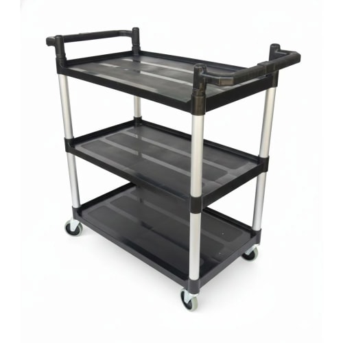 ABS Plastic Black 3 Layer Service Trolley — Big