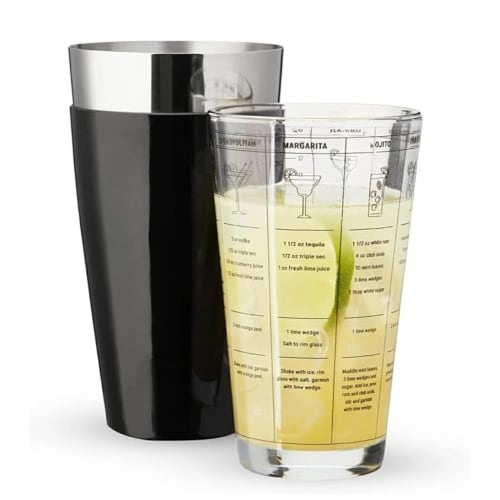 PC Boston Shaker 450ml with SS Vinyl Coated Tumbler — Black