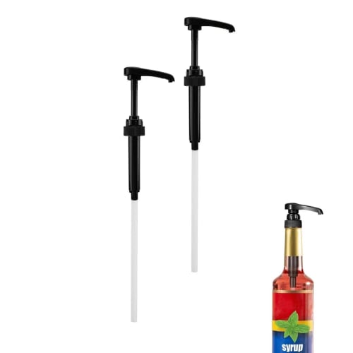 Spare for Glass Syrup/Sauce/Liquid Dispenser - Plastic Pump Head — Black