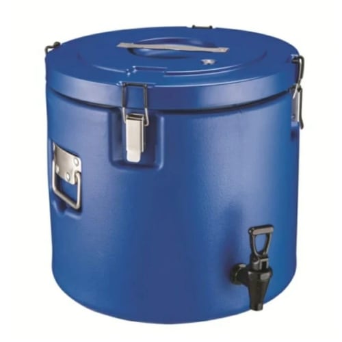 Plastic Insulation Barrel Hot/Cold - Round | With Tap | Blue — 40L