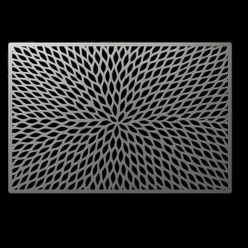 Elegant Laser Cut Rectangle Glossy Table Mat with Firm Grip Rubber Bottom - (Quantity - 6pcs)