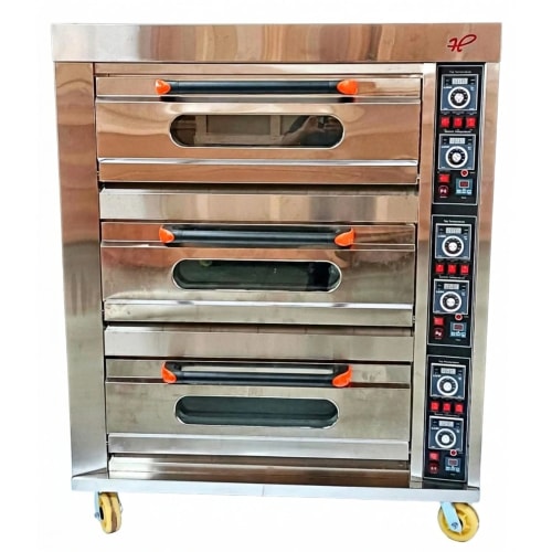 Electric Pizza Oven 3 Deck 6 Tray with 6 Stone - 3D6T (Stone Size: 17x25 inch.)