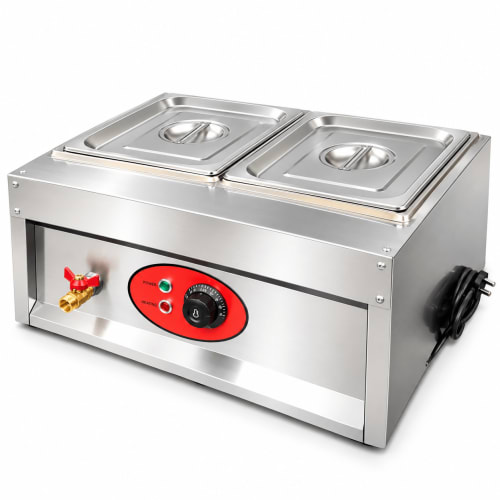 Electric Bain Marie without Glass - 2 Compartments (2 GN Pans of 1/2 150mm ~ 8.5L/Pan)